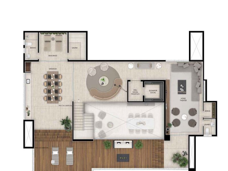 cobertura 467,76M² - Pavimento 2